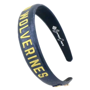 Michigan Navy Thin Embroidered Headband-Brianna Cannon Discount