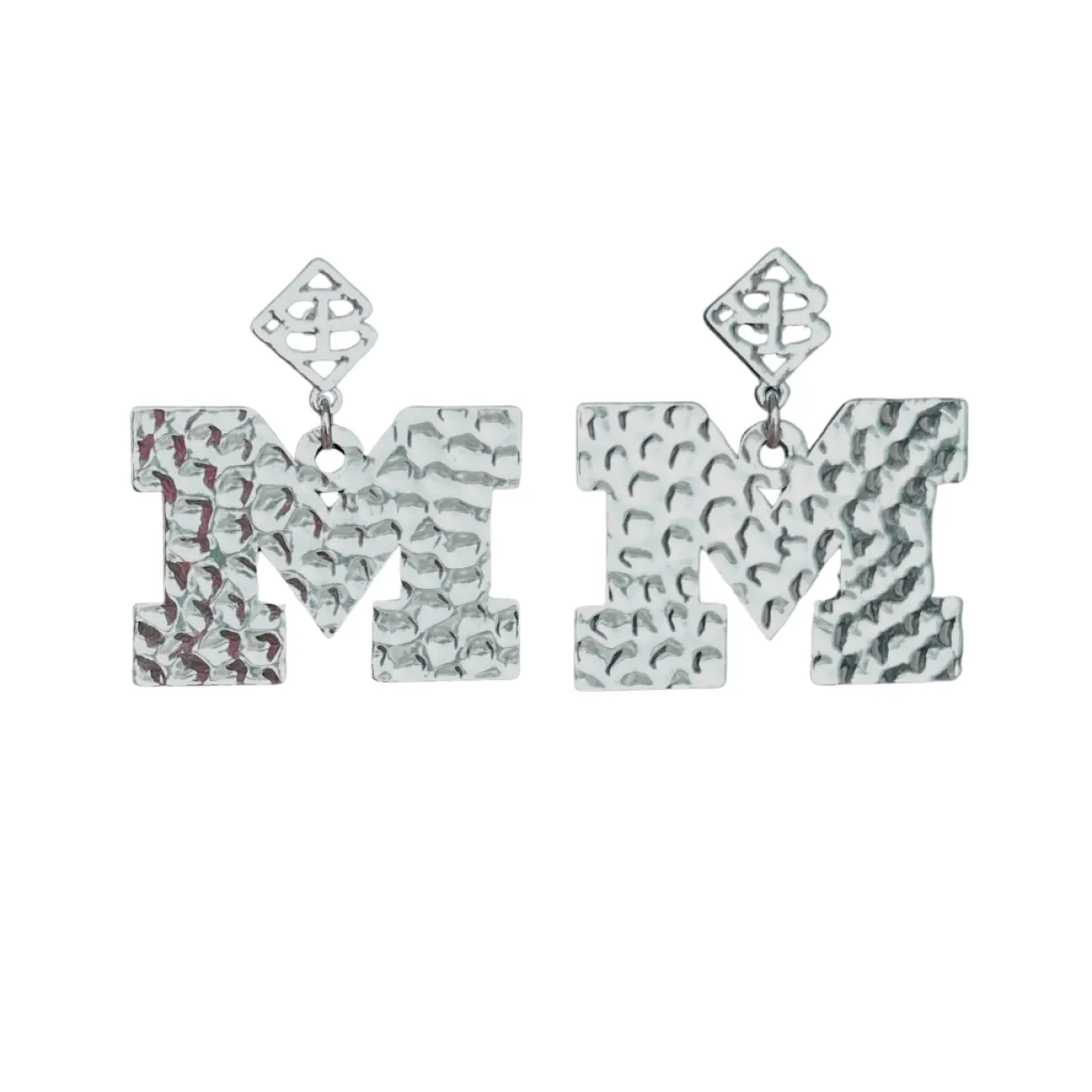 michigan_silver_logo_earr_0.webp Michigan Silver Logo Earring with BC Logo-Brianna Cannon Best