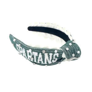 Michigan State Child SPARTANS Cross Stitch Headband-Brianna Cannon Clearance