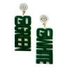 Michigan State Green GO GREEN GO WHITE Earrings-Brianna Cannon Clearance