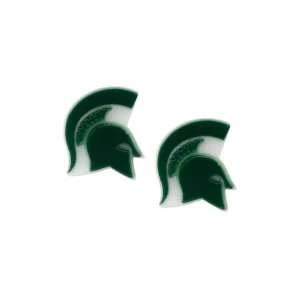 Michigan State Green Logo Stud Earrings-Brianna Cannon Clearance