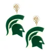 Michigan State Green Logo Earrings-Brianna Cannon Clearance
