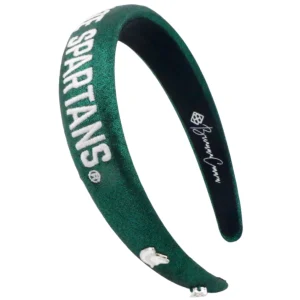 Michigan State Green Thin Embroidered Headband-Brianna Cannon Hot