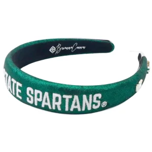 Michigan State Green Thin Embroidered Headband-Brianna Cannon Hot
