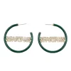 Michigan State SPARTANS Green Pavé Hoop Earrings-Brianna Cannon Sale