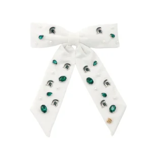 Michigan State White Bow Barrette-Brianna Cannon New