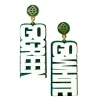 Michigan State White GO GREEN GO WHITE Earrings-Brianna Cannon Sale