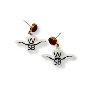 Mini White and Black WSB Earrings-Brianna Cannon Fashion