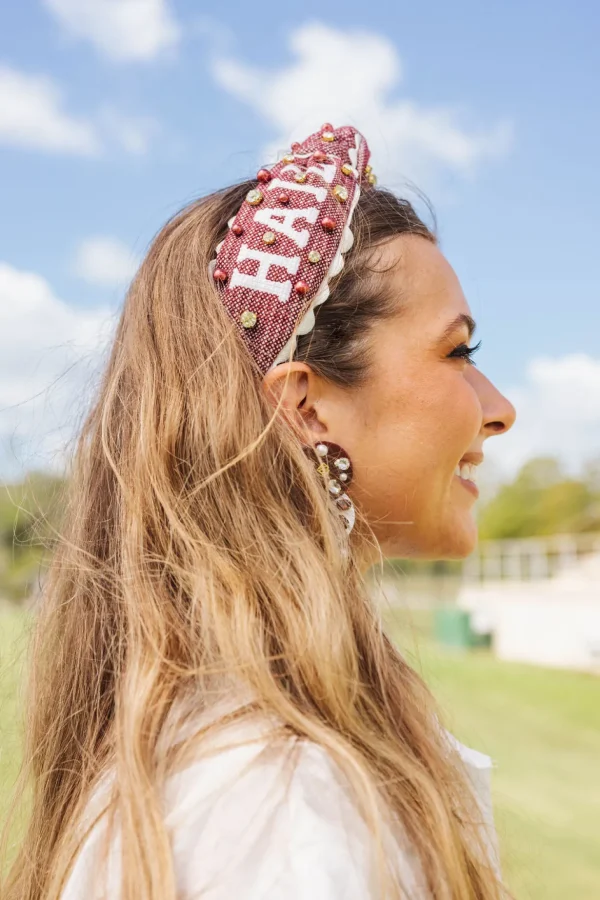 Mississippi State Adult Size HAIL STATE Cross Stitch Headband-Brianna Cannon Fashion