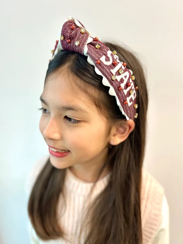 Mississippi State Child Size HAIL STATE Cross Stitch Headband-Brianna Cannon Outlet