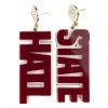 Mississippi State Maroon HAIL STATE Earrings-Brianna Cannon Clearance