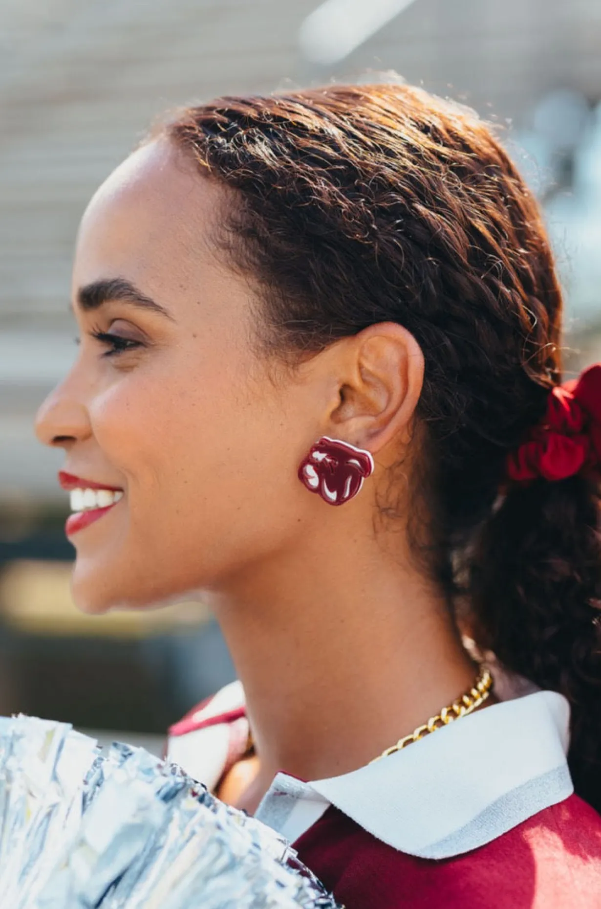 mississippi_state_maroon__1-7.webp Mississippi State Maroon Bulldog Logo Studs-Brianna Cannon Fashion