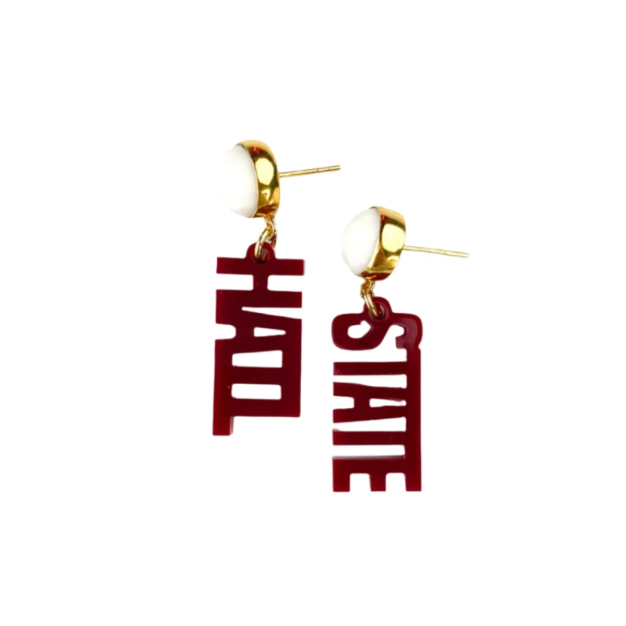 mississippi_state_mini_ma_0.webp Mississippi State Mini Maroon HAIL STATE Earrings-Brianna Cannon Fashion