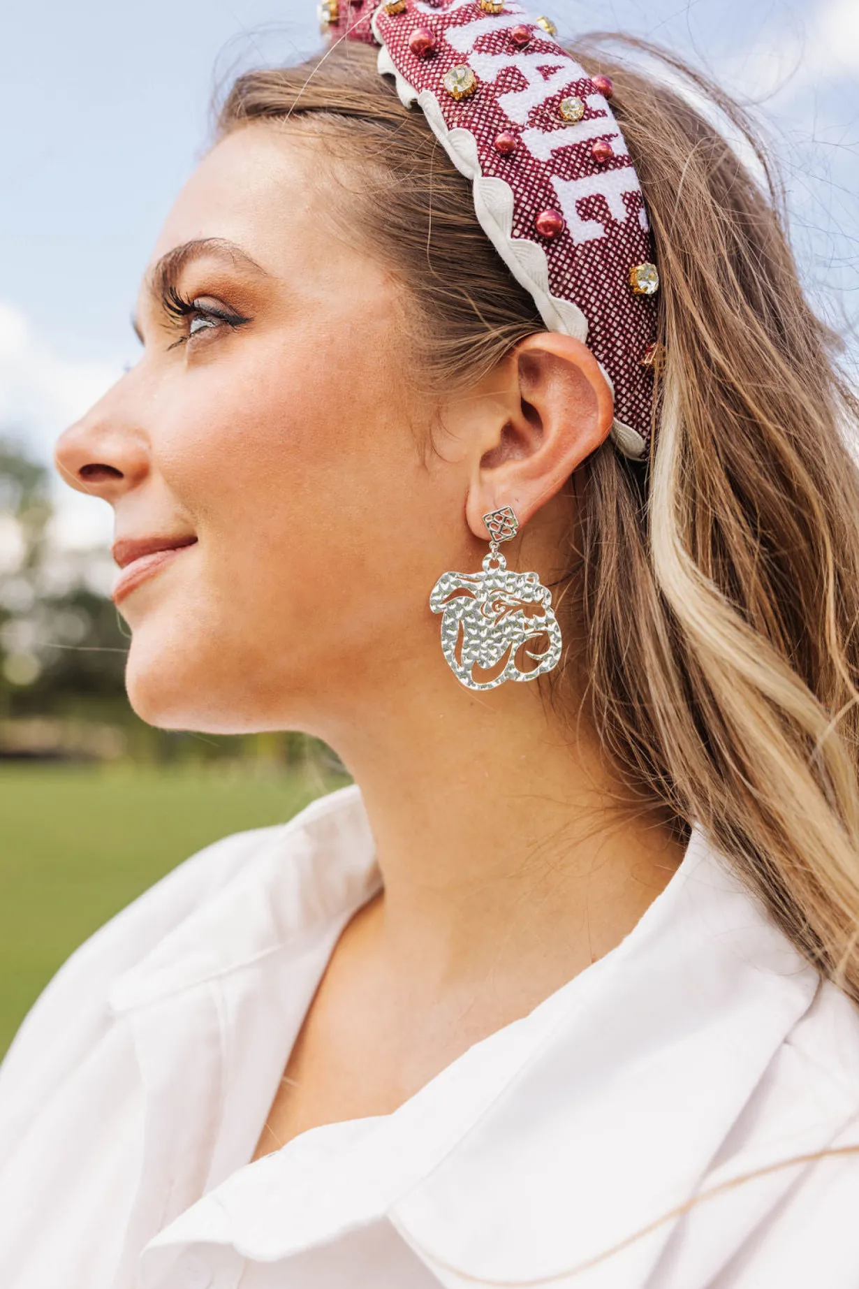 mississippi_state_silver__1.webp Mississippi State Silver Logo Earring with BC Logo-Brianna Cannon Online