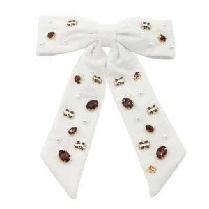 Mississippi State White Bow Barrette-Brianna Cannon Sale