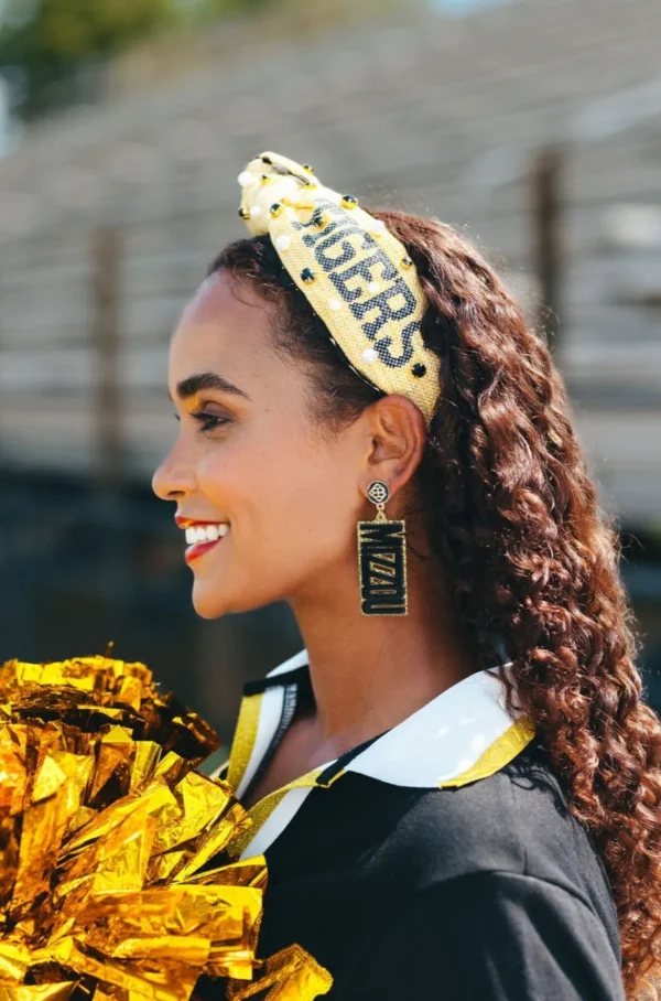 Missouri Black MIZZOU Earrings-Brianna Cannon New
