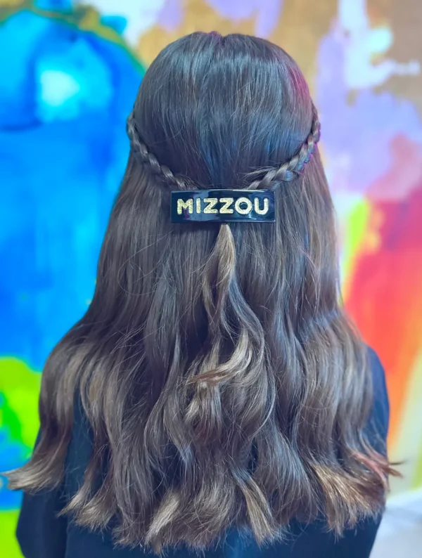 Missouri Black MIZZOU Rectangle Barrette Clip-Brianna Cannon Clearance