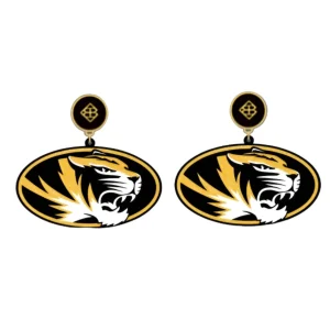 Missouri Black Tiger Logo Earrings-Brianna Cannon Online