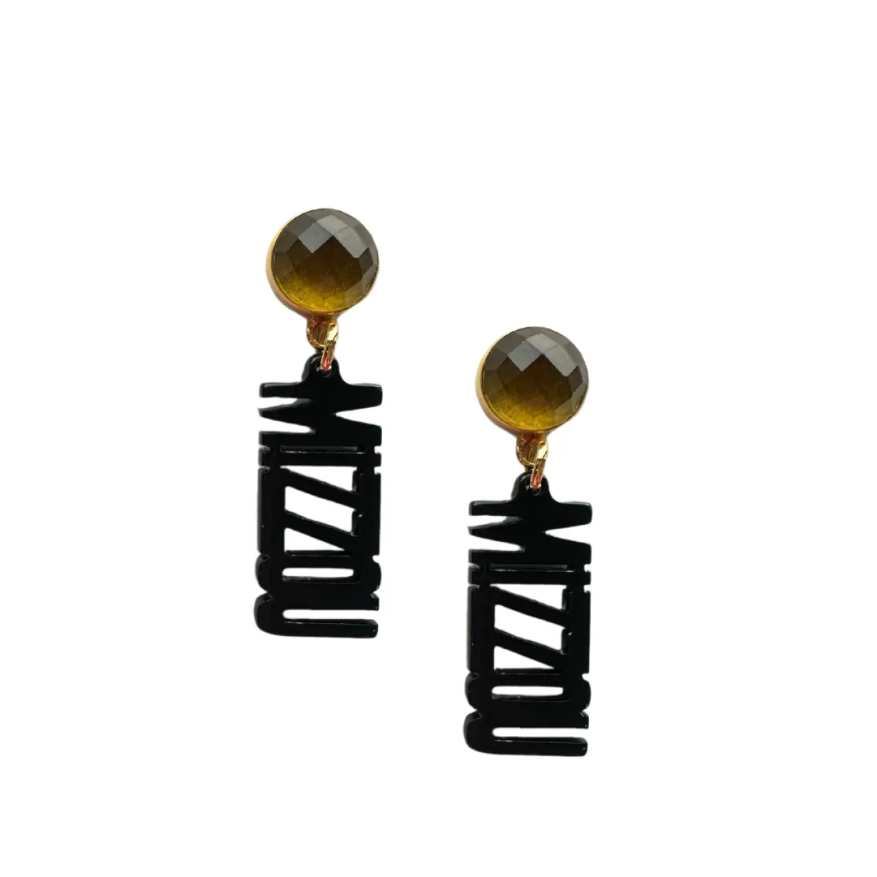 missouri_mini_black_mizzo_0.webp Missouri Mini Black MIZZOU Earrings-Brianna Cannon Outlet