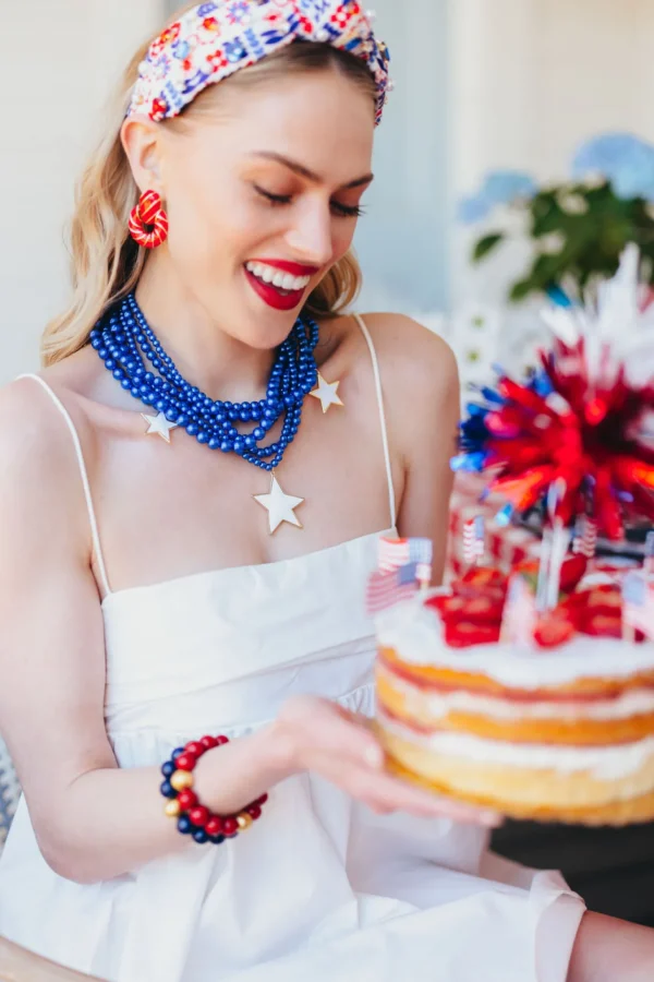 Multi Strand Blue Necklace with Stars-Brianna Cannon New
