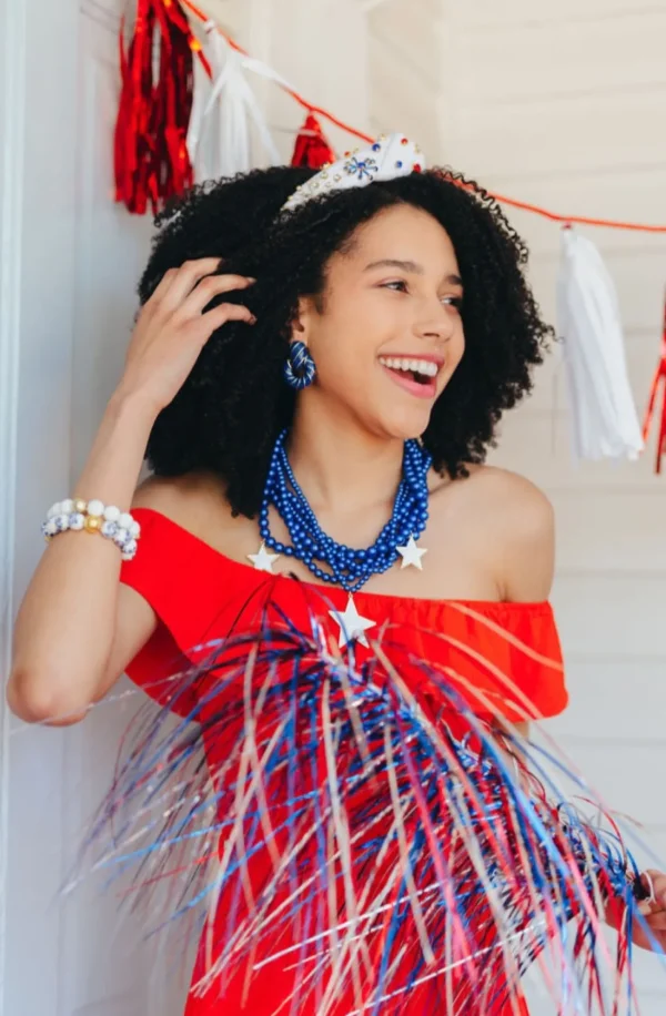 Multi Strand Blue Necklace with Stars-Brianna Cannon New