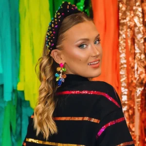 Multi-Colored Jeweled Statement Earrings-Brianna Cannon Best