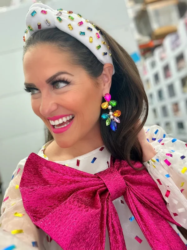 Multi-Colored Jeweled Statement Earrings-Brianna Cannon Best