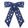 Navy and Silver Star Bow Barrette-Brianna Cannon New