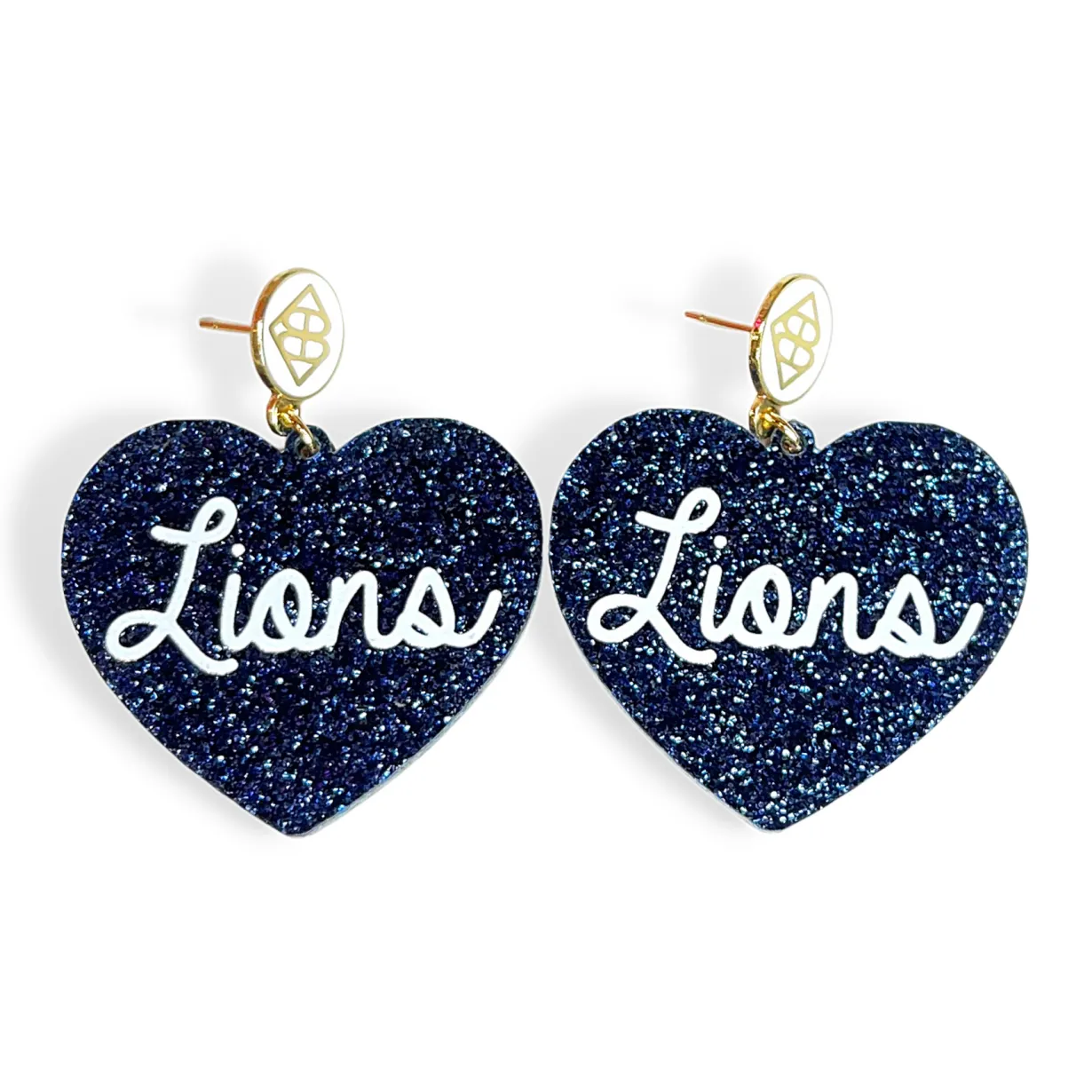 navy_glitter_heart_earrin_0.webp Navy Glitter Heart Earrings with White Lions Script-Brianna Cannon Hot