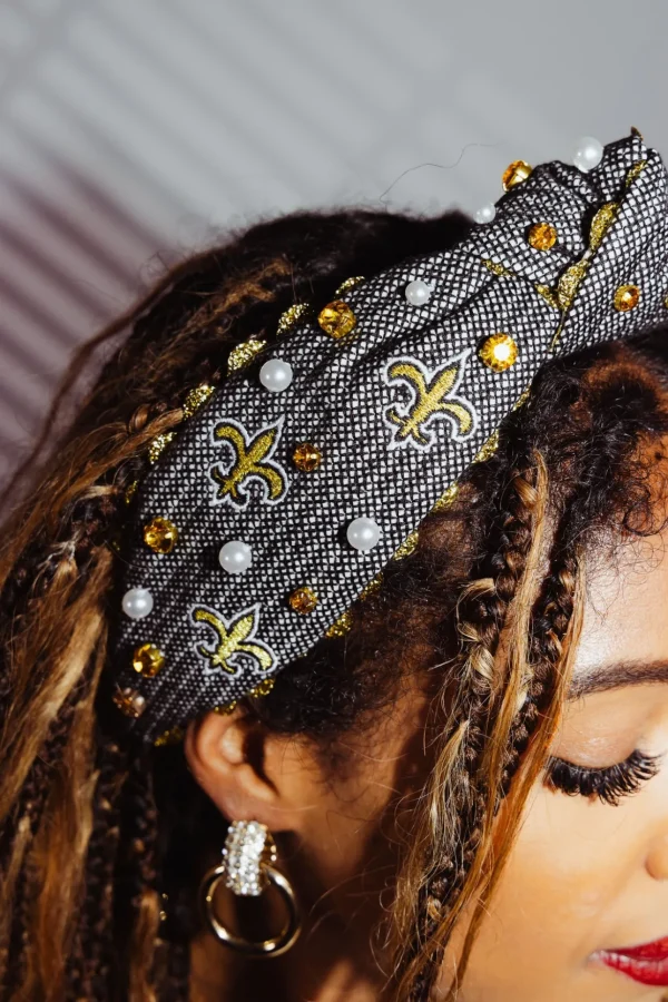 New Orleans Saints Adult Cross Stitch Headband-Brianna Cannon Hot