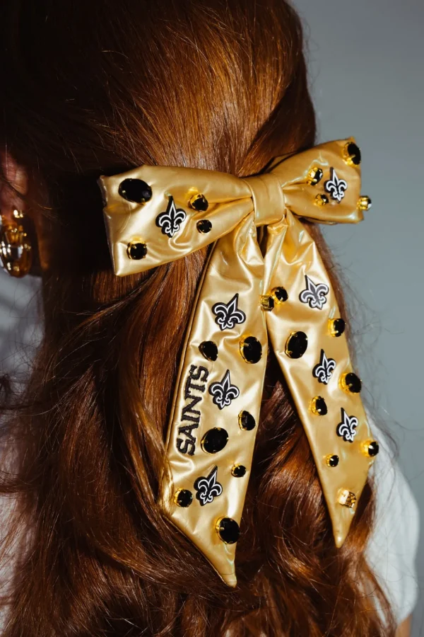 New Orleans Saints Gold Bow Barrette-Brianna Cannon Hot