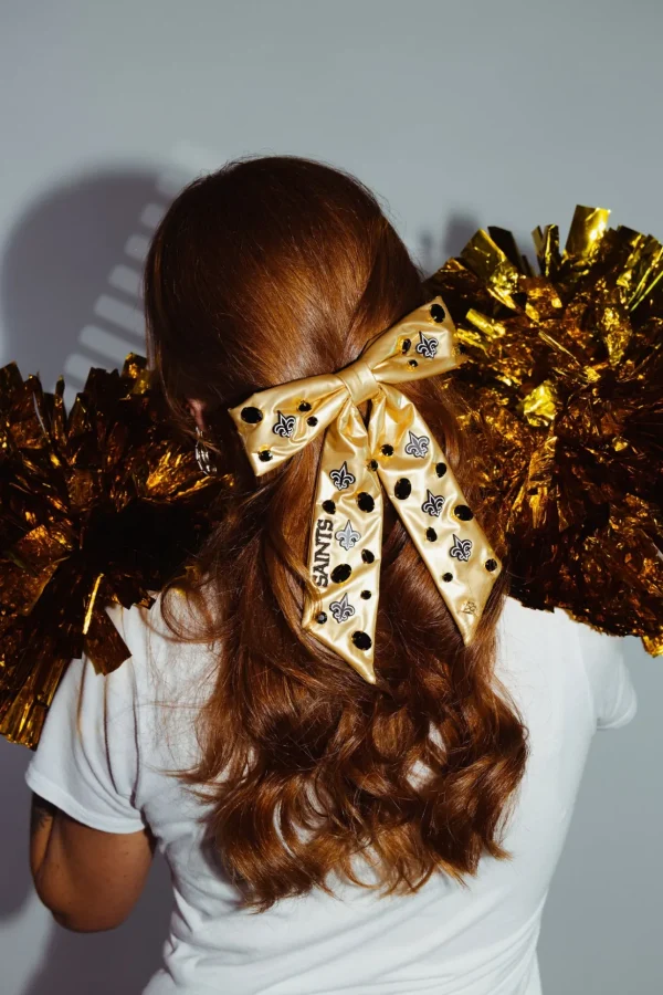 New Orleans Saints Gold Bow Barrette-Brianna Cannon Hot