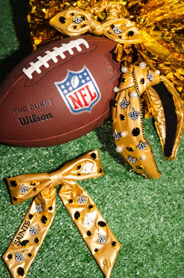 New Orleans Saints Gold Bow Barrette-Brianna Cannon Hot