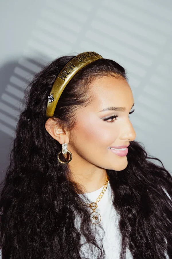 New Orleans Saints Thin Embroidered Headband-Brianna Cannon Online