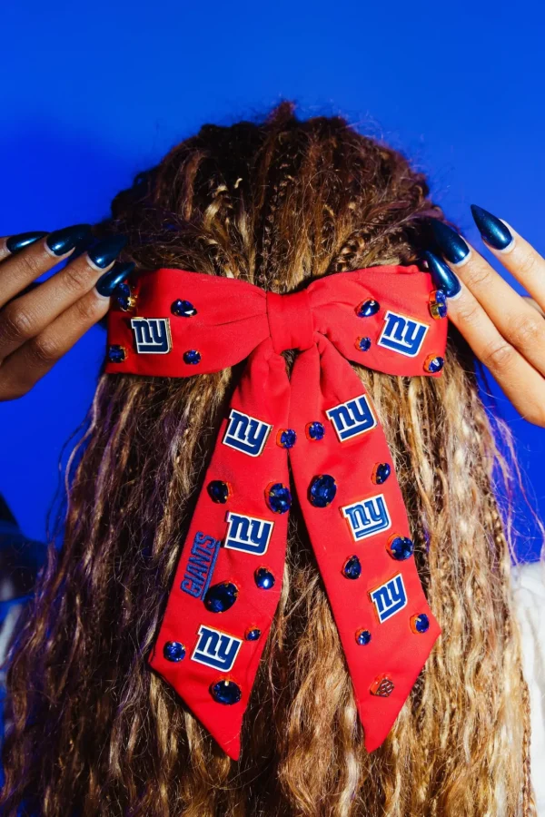 New York Giants Red Bow Barrette-Brianna Cannon Hot
