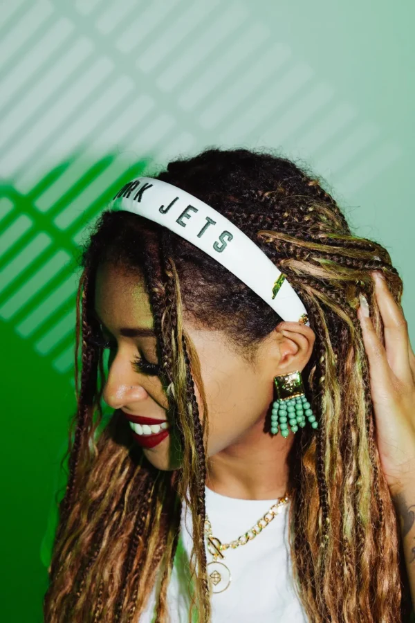 New York Jets Thin Embroidered Headband-Brianna Cannon Discount