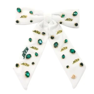 New York Jets White Bow Barrette-Brianna Cannon Best