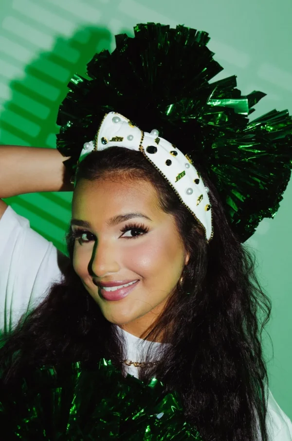 New York Jets White Logo Headband-Brianna Cannon Hot