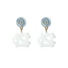 North Carolina Mini White Logo Earrings-Brianna Cannon New