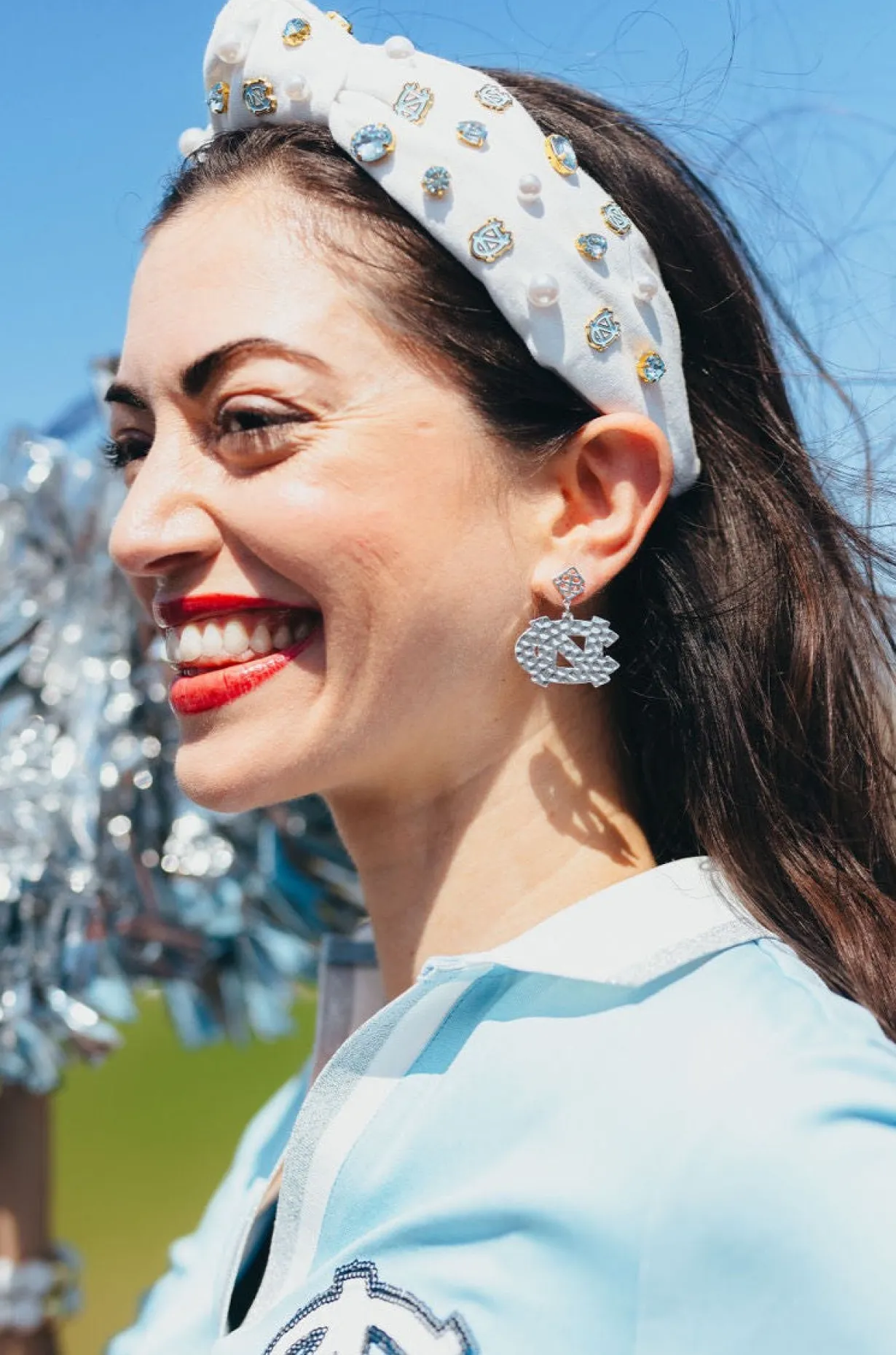 north_carolina_silver_log_2.webp North Carolina Silver Logo Earring with BC Logo-Brianna Cannon Outlet