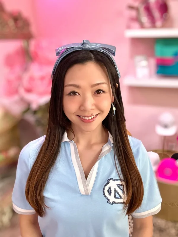North Carolina Thin Embroidered Ribbon Bow Headband-Brianna Cannon Discount
