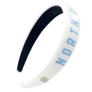 North Carolina White Thin Embroidered Headband-Brianna Cannon Discount