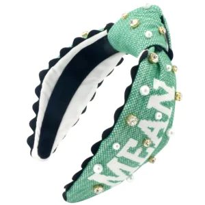 North Texas Adult Size MEAN GREEN Cross Stitch Headband-Brianna Cannon Discount