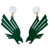 North Texas Green Eagle Logo Earrings with White Druzy-Brianna Cannon Sale