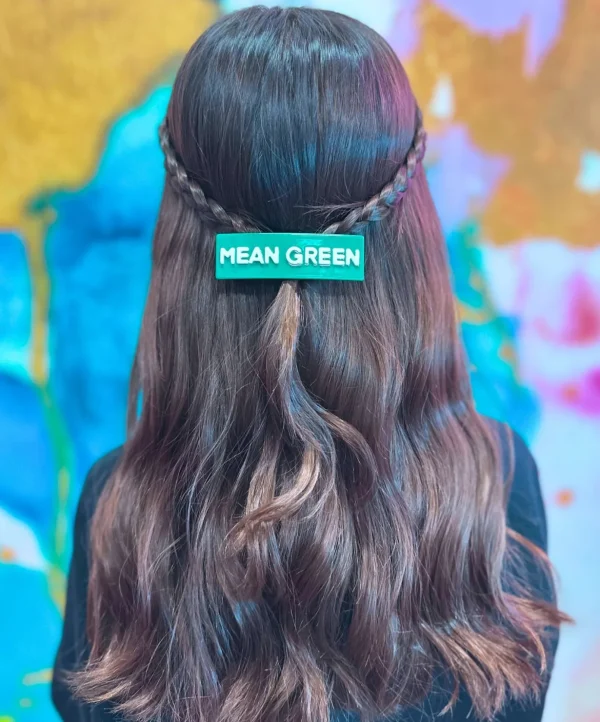 North Texas Green MEAN GREEN Rectangle Barrette Clip-Brianna Cannon Online
