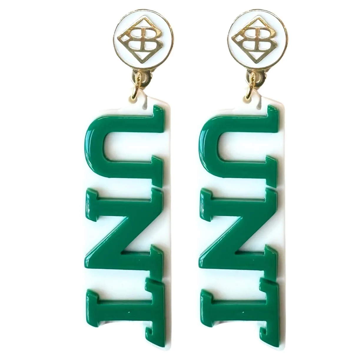 north_texas_green_unt_ear_0.webp North Texas Green UNT Earrings-Brianna Cannon Sale