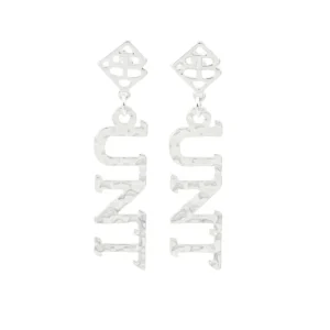 North Texas Silver Logo Earring with BC Logo-Brianna Cannon Outlet