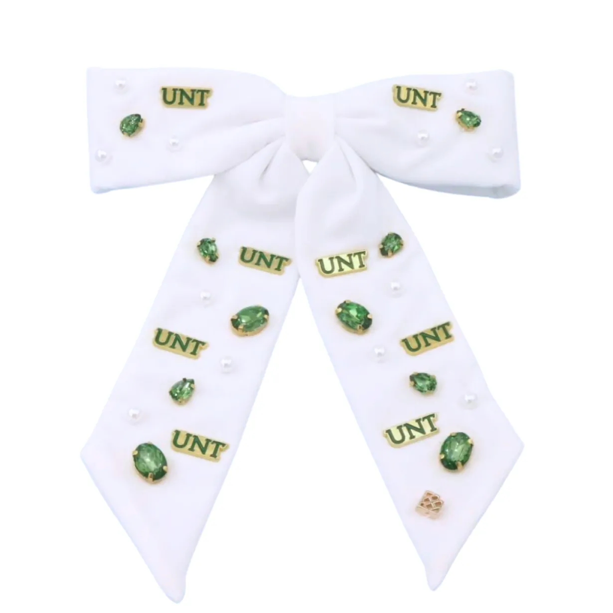 north_texas_white_bow_bar_0.webp North Texas White Bow Barrette-Brianna Cannon Outlet