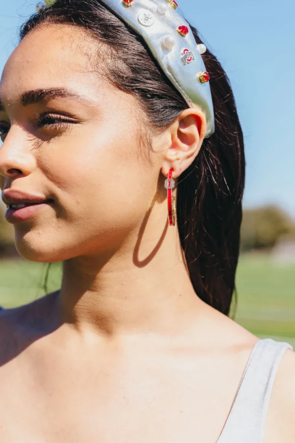 Ohio State Logo Hoop Earrings-Brianna Cannon Fashion