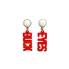 Ohio State Mini Red BUCK EYES Earrings-Brianna Cannon Fashion